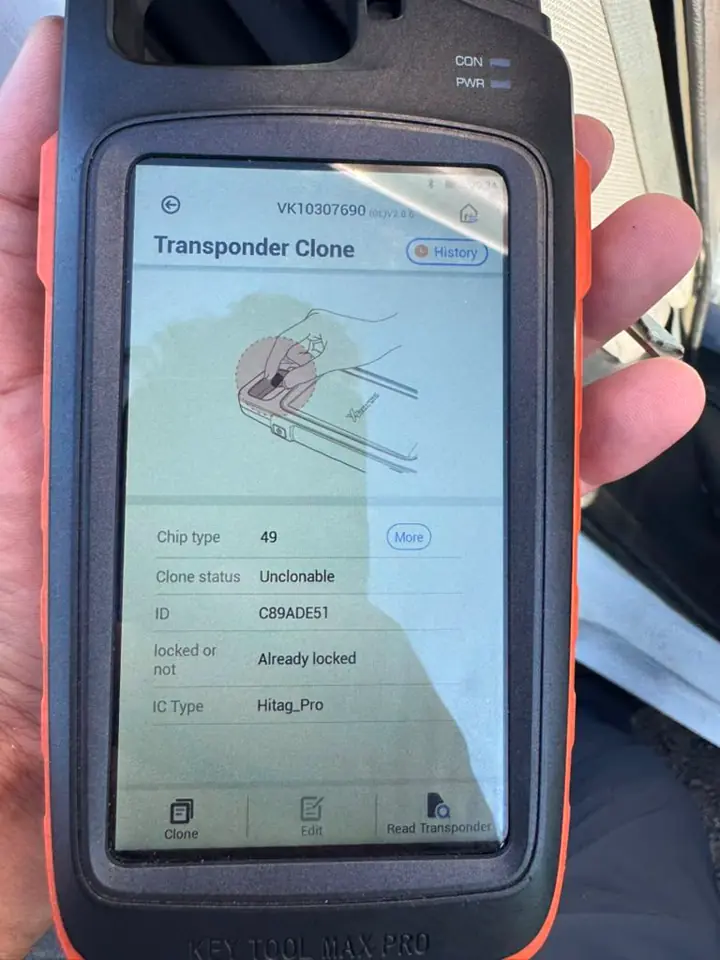 Transponder cloning with key tool — Kwikey Locksmith work in Delaware